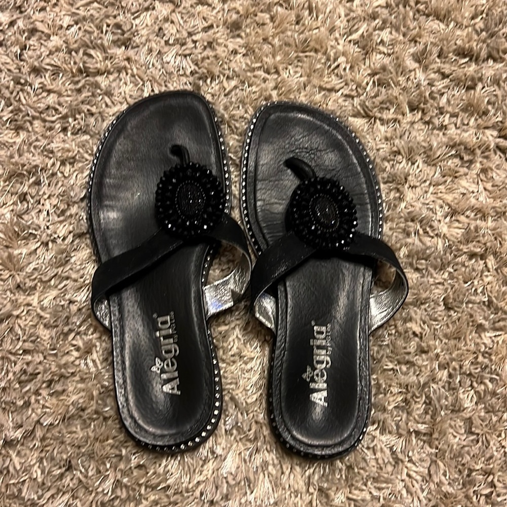 Alegria womens black sandals. Size 38.